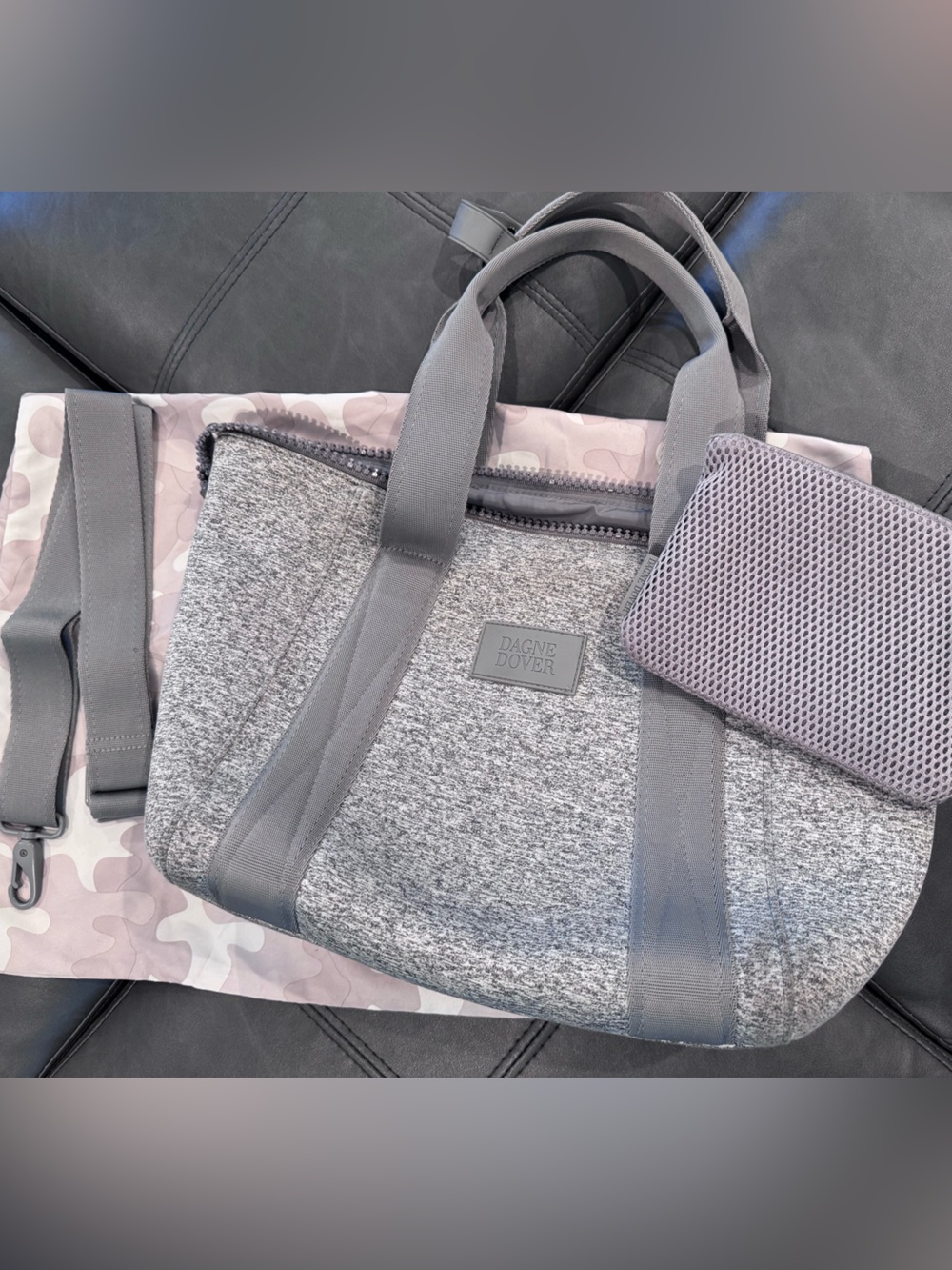 Dagne Dover Heather Gray Landon Carryall neoprene tote bag - Small